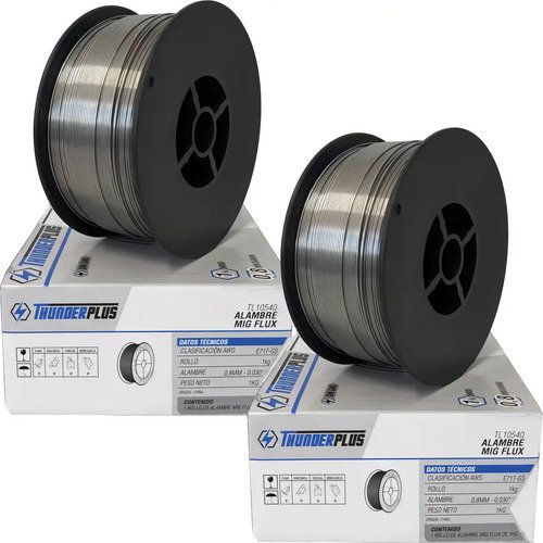 Alambre Flux Sin Gas 0,9mm / Rollo De 1kg - Para Soldar Mig Sin Gas - Pack X2 Azul