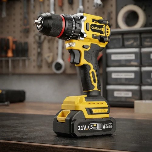 Taladro Inalámbrico Brushless + 2 Baterias + Carg Gravox-tyt Amarillo 50/60 - Imagen 2