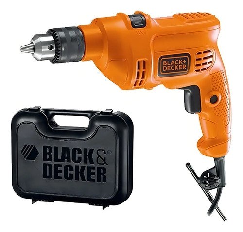 Taladro Percutor Eléctrico De 10mm Black+decker Tm500k 500w + Accesorio Con Maletín De Transporte 60hz Naranja 60 Hz - Imagen 2