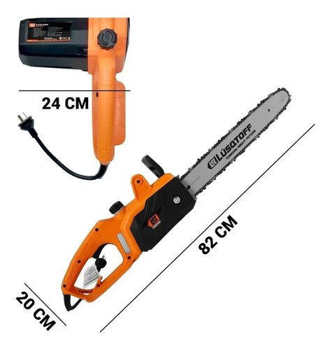 Motosierra Eléctrica Lusqtoff 2000w Espada 40cm Esl2000-8 Color Naranja - Imagen 9