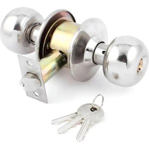 Cerradura Pomo Interior Cromada 3 Llaves Ganga Shop Plateado
