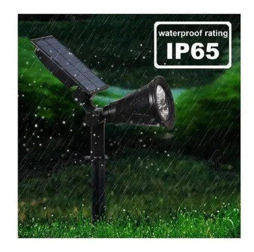 Foco Solar Jardín Exterior Luz Led De Varios Colores 2w Rgb Negro - Imagen 3