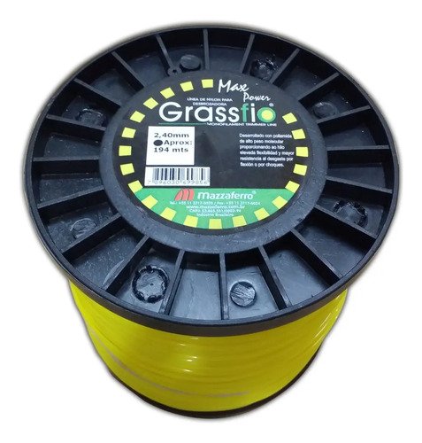 Tanza Bordeadora Desmalezadora 2.4mm Bobina 194 Mts Amarillo - Imagen 2
