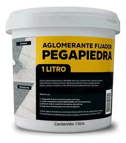 Fijador Para Piedras De Jardín Pegapiedra 1l Leisel Agua Brillante