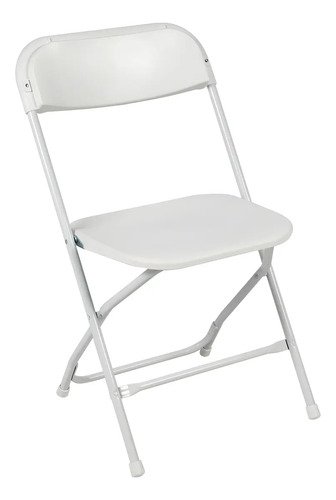 Silla Plegable Morro Metal Hierro Pvc Alta Resistencia Blanca Blanco
