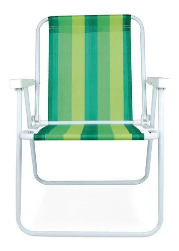 Silla Plegable Aluminio Mor Rayas Colores Alta - Garageimpo Verde Verde Claro - Imagen 3