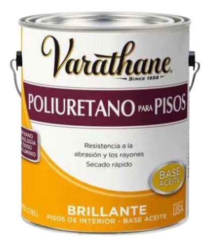 Rust Oleum Poliuretano Para Pisos Varathane 3.785 Ml Transparente Semi Brillante