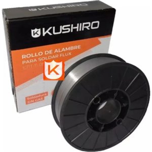 Alambre Para Soldar Sin Gas Flux 0.8mm Rollo 5kg Mig Kushiro Plateado