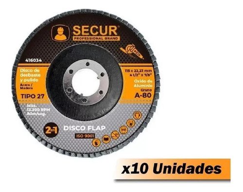 Discos Flap Profesional - Pack 10 U - Tyt Naranja