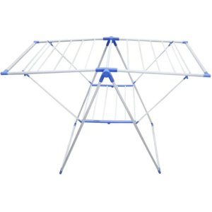 Tendedero Para Ropa De Pie Plegable Tender Acero Inoxidable Color Blanco