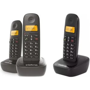 Teléfono Inalámbrico Intelbras Triple Base Electrocom Color Negro