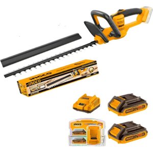 Corta Cerco Podador 20v + 2 Baterías + Carg P20s Ingco *tyt* Amarillo