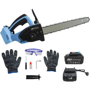 Motosierra Inalámbrica A Batería 21v 4.0ah 600w 12 Pulgadas 2000 Rpm Alpina Azul/negro