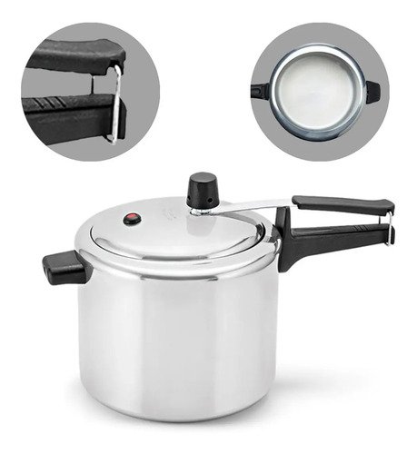La Olla A Presión Panelux De 10 Litros Más Vendida De Brasil, Color Gris Aluminio Pulido - Imagen 2
