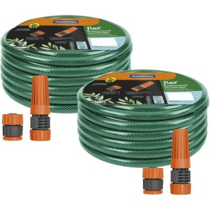 Juego De 2 Mangueras Flex Green Garden De 20 M - Manguera Tramontina Verde