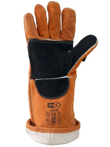 Guante Soldador Reforzado Hilo Kevlar. Largo 40 Cm. Certificado. Pack X 3 Naranja - Imagen 2