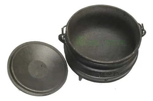 Olla De Hierro Fundido 3 Patas + Tapa - 3 Lts Negro - Imagen 2