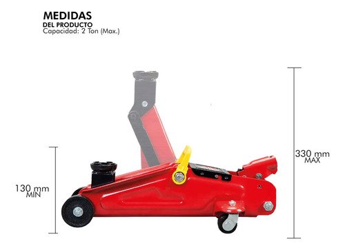 Crique Gato Hidráulico Carrito 2 Ton Reforzado Denver 40cm 13-33cm - Imagen 8