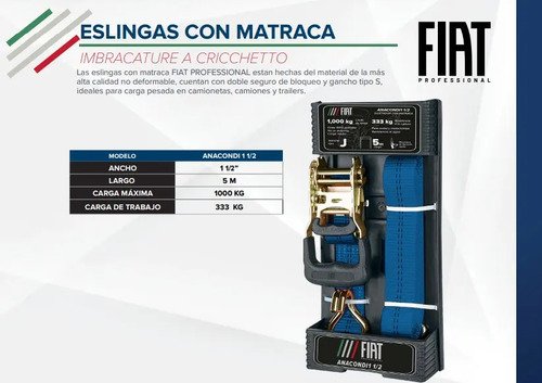 Eslinga Con Matraca 1-1/2 X 5 Mts Color Azul - Imagen 5
