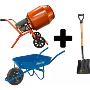 Hormigonera Ansa 3/4hp 130lt + Carretilla + Pala Tramontina
