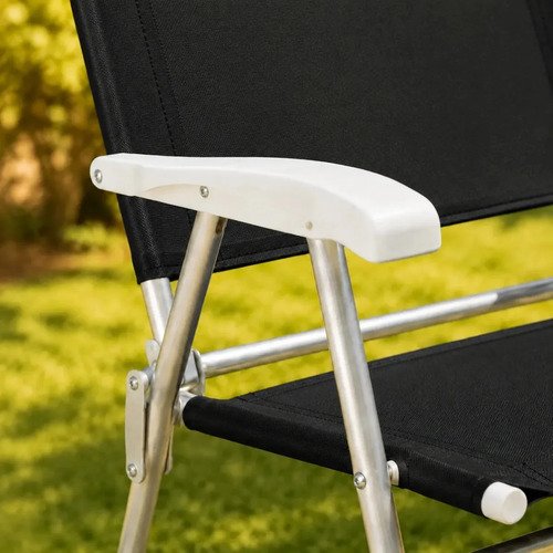 Silla Alta Aluminio Set X2 Playa Reforzada Master Plus Mor Color Negro - Imagen 5