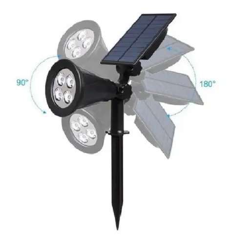 Foco Solar Jardín Exterior Luz Led De Varios Colores 2w Rgb Negro - Imagen 2