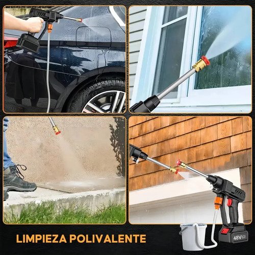 Hidrolavadora A Bateria Portátil Con Espuma Y Accesorios Negro 50 - Imagen 10