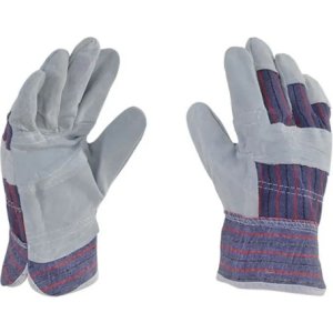 Guante De Carnaza Protector Para Soldador De Trabajo Azul Claro