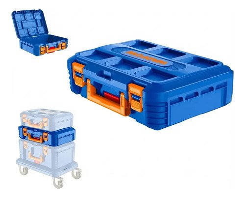 Caja De Herramientas Maletin Vacio 19 Pulgad Apilable Wadfow Azul