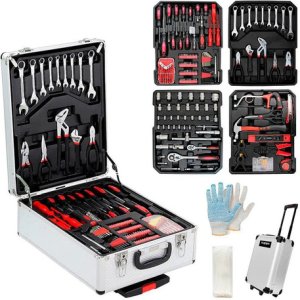Kit De Herramientas Nappo 499 Piezas + Valija Metálica Color Gris