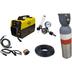 Combo Soldadora Mig/mma 200a + Tubo 2 Mts3 + Manometro + Acc Amarillo