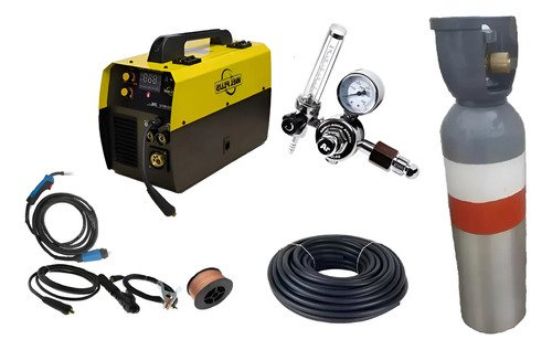 Combo Soldadora Mig/mma 200a + Tubo 2 Mts3 + Manometro + Acc Amarillo