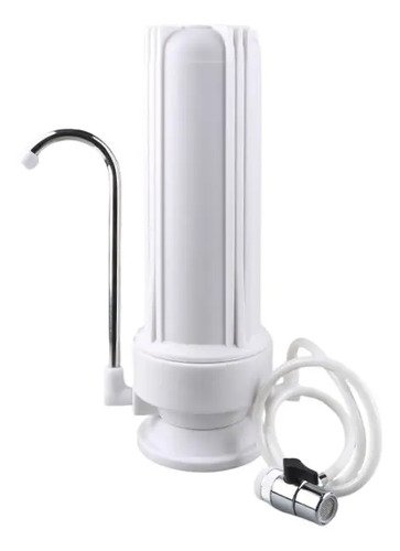 Purificador De Agua Plástico Sobre Mesada Con Filtro Carbón Blanco - Imagen 3