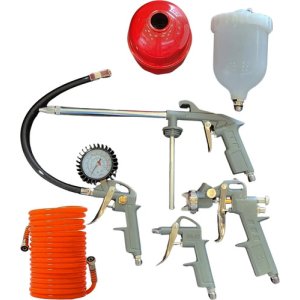 Kit Compresor Marca Tantor 5 Piezas Con Acoples Rosca