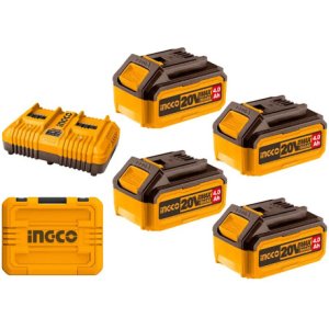 Kit Baterias De 4.0ah + Cargador Inteligente Doble - Ingco