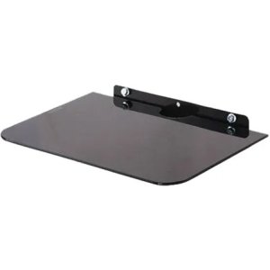 Soporte Para Canalera/dvd Vidrio Y Metal 12kg Yexin Negro