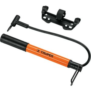 Inflador Manual Portátil Truper Bom-mi Para Pelotas, Bicicleta Color Naranja/negro 60psi