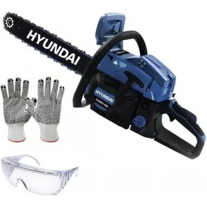 Motosierra Hyundai Turbo 600 20 52cc - 1 Año De - Color Azul Acero
