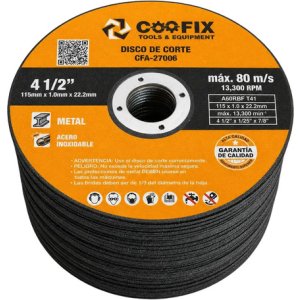 50 Discos De Corte 4 1/2, Acero Inoxidable, Metal Fino 1.2mm Amarillo