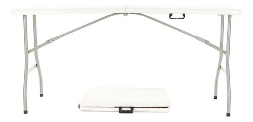 Mesa Exterior Plegable Alpina 152 Cm Polipropileno Hierro Color Blanco