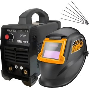 Soldadora Inverter 200 Amp Pro + Careta + Electrodos Pro Gris Rojo