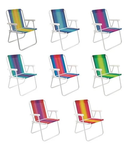 Silla Alta De Acero De 110 Kg Para Balcón, Piscina Y Playa, Color Azul-rosa Relojes De Pulsera Azul-rosa - Imagen 7