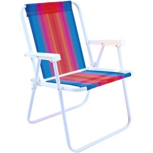 Reposera Mor De Acero Plegable Para Playa Con Polietileno Multicolor