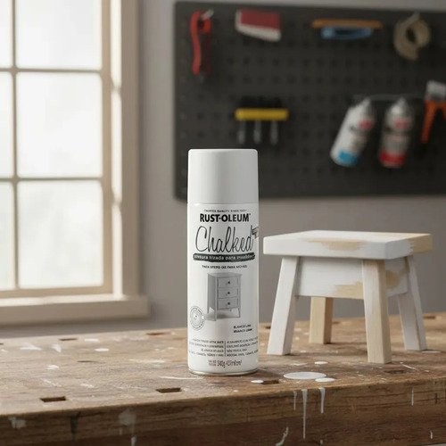 Pintura Aerosol Tizado Rust-oleum Blanco Lino Cerámica Madera 354ml Blanco Lino - Line White - Imagen 2