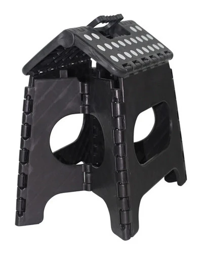 Banqueta Banco Plegable Escalera Plástico Reforzado 22 Cm Co Negro