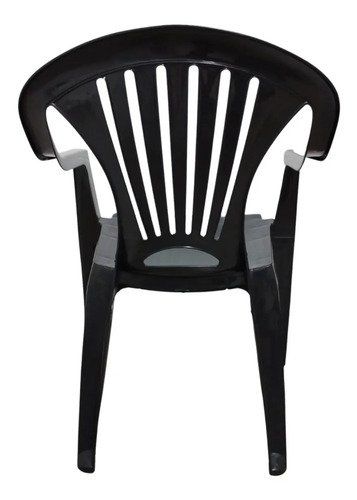 Poltrona Plástica Arqplast Negra, 6 Cuerpos, Apilable Negro - Imagen 4