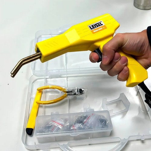 Soldador De Plástico Leisel Bifásica 50w Con 200 Grampas Amarillo - Imagen 6