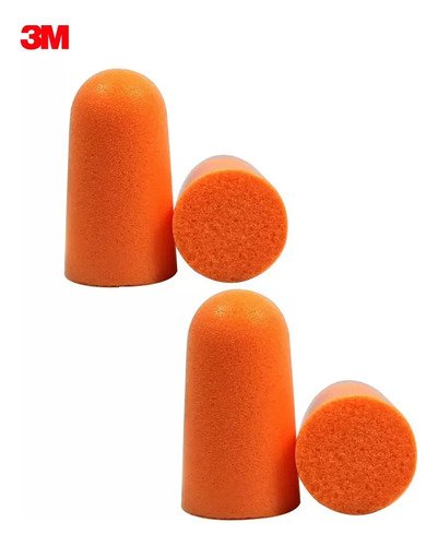 Set De 2 Pares D Tapón Auditivo Tipo Esponja P Oídos Dormir Naranja - Imagen 2