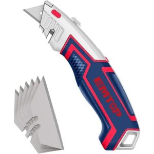 Cutter De Seguridad Emtop Esnkt6118 Color Plateado - 1 Unidad