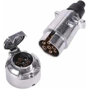 Kit Enchufe Metal Para Trailer Macho Y Hembra 7 Pines